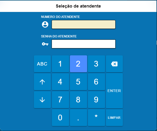  Tela de atendente de caixa